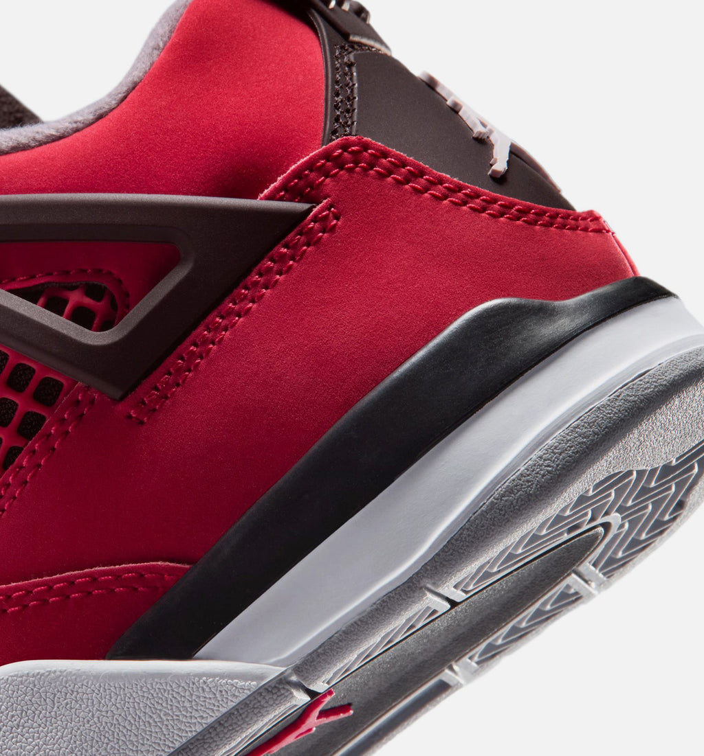 Air Jordan 4 Retro Toro Bravo Preschool Sneakers - Fire Red / White / Black / Cement Grey