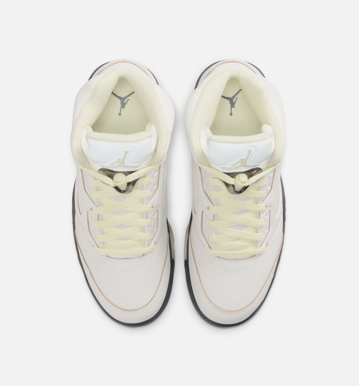 Air Jordan 5 Retro Luminous Green and Sail Women's Sneakers - Sail / Luminous Green / Anthracite