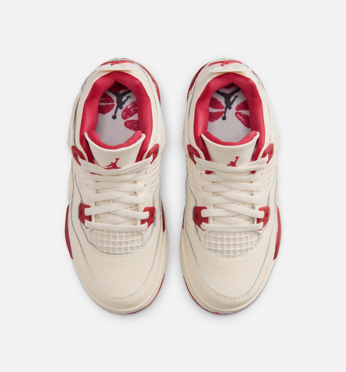 Air Jordan 4 Retro Valentine's Day Preschool Sneakers - Pale Ivory / Sierra Red / Tough Red
