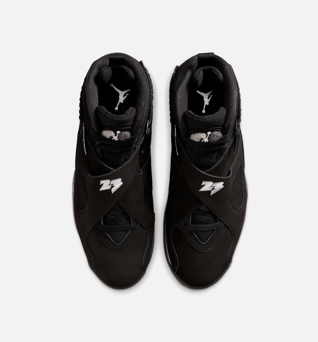 Air Jordan 8 Retro Chrome Men's Sneakers - Black / White / Light Graphite