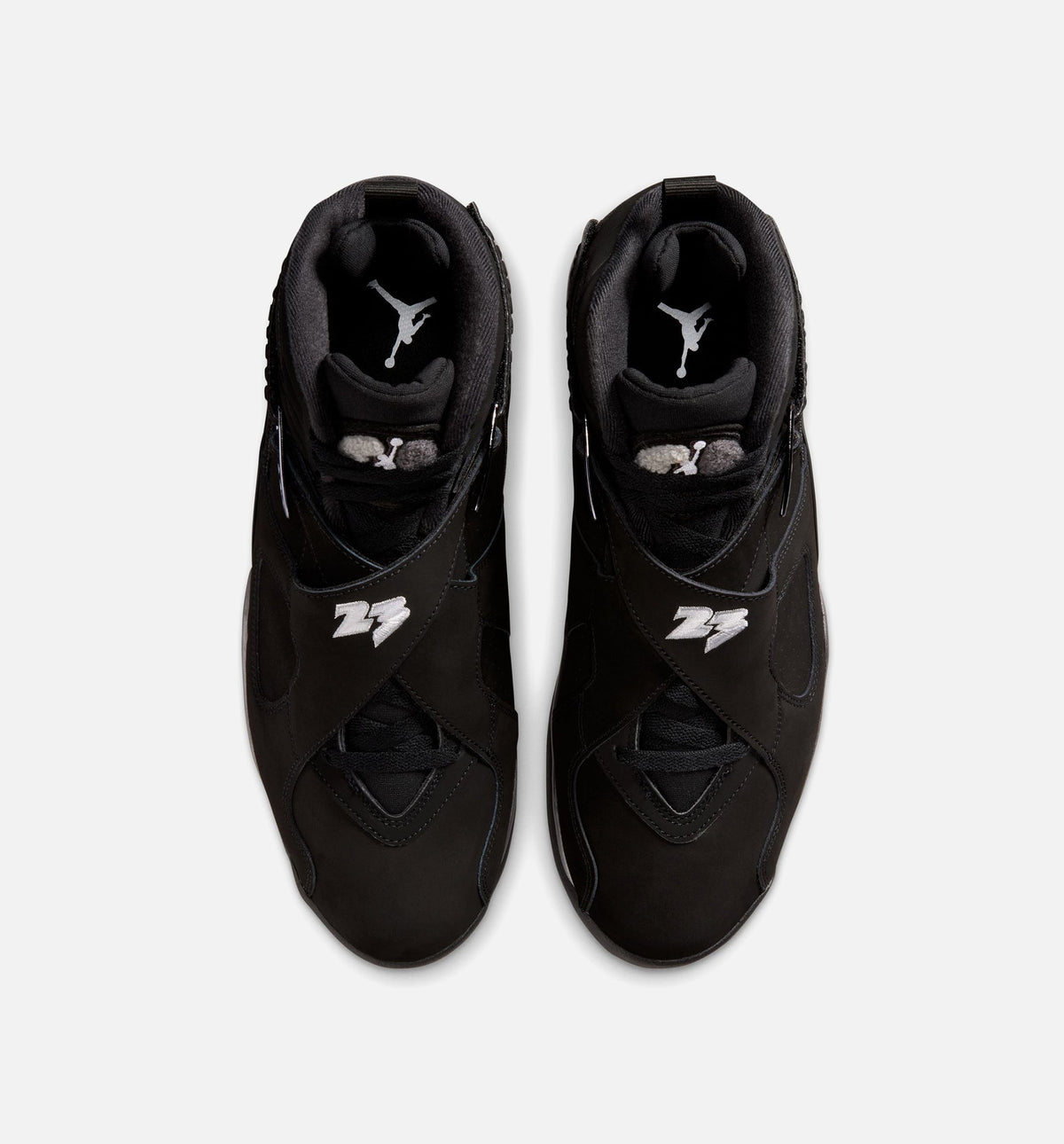 Air Jordan 8 Retro Chrome Men's Sneakers - Black / White / Light Graphite