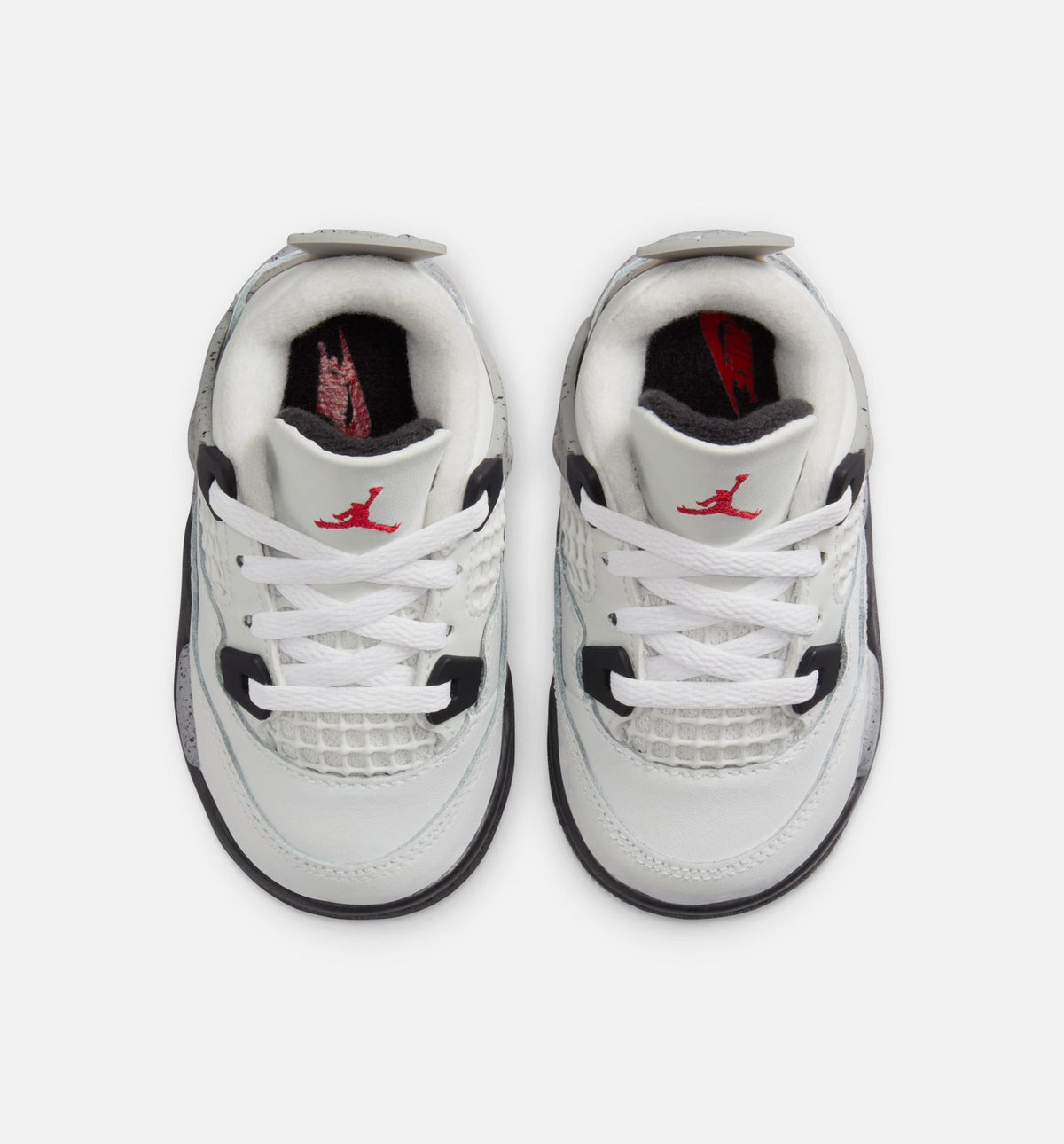 Air Jordan 4 Retro White Cement Infant & Toddler Sneakers - Summit White / Fire Red / Cement Grey / Black
