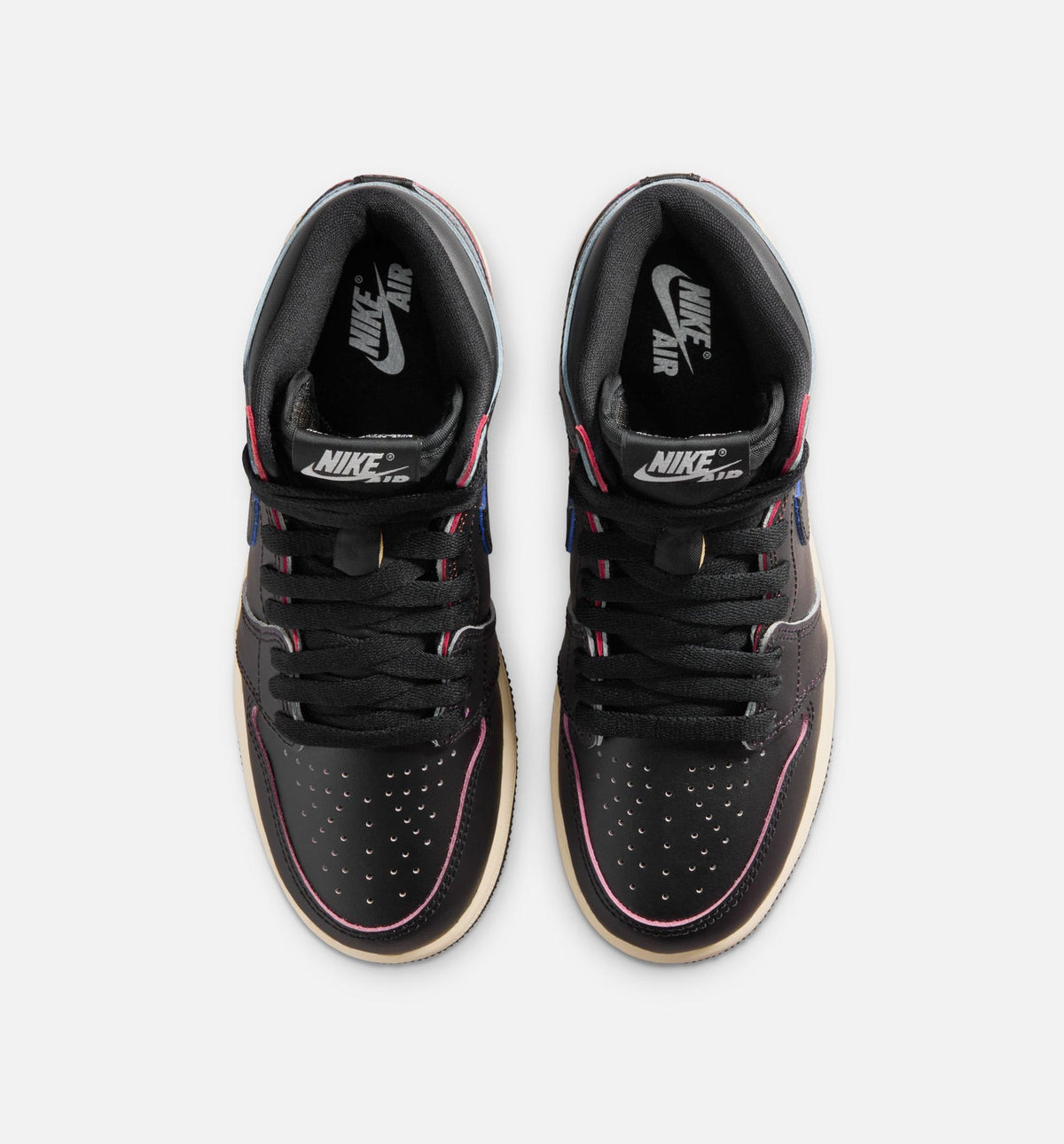 Air Jordan 1 Retro High OG Grade School Sneakers - Black / Black / Muslin