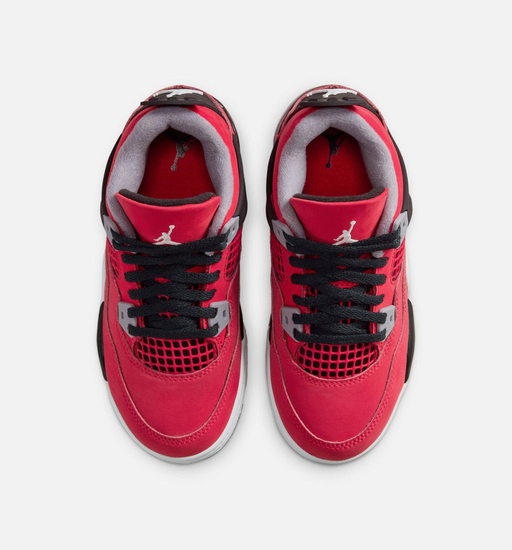 Air Jordan 4 Retro Toro Bravo Preschool Sneakers - Fire Red / White / Black / Cement Grey