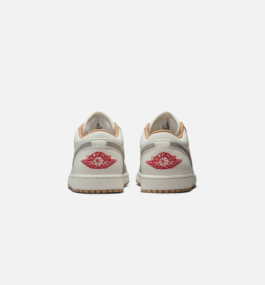 Air Jordan 1 Low Men's Sneakers - Sail / Fire Red / College Grey / Hemp