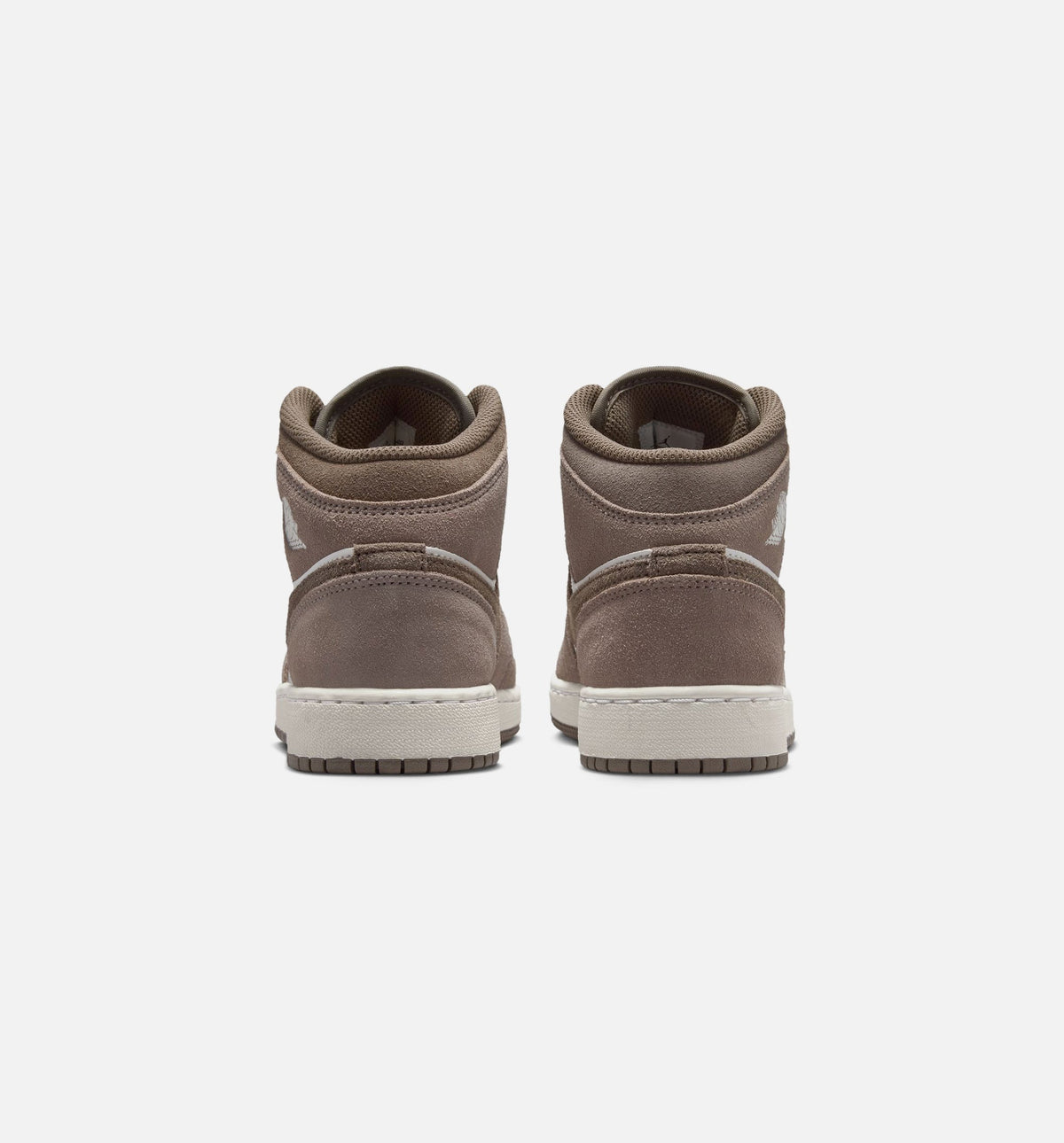 Air Jordan 1 Mid Grade School Sneakers - Enigma Stone / Olive Grey / Summit White