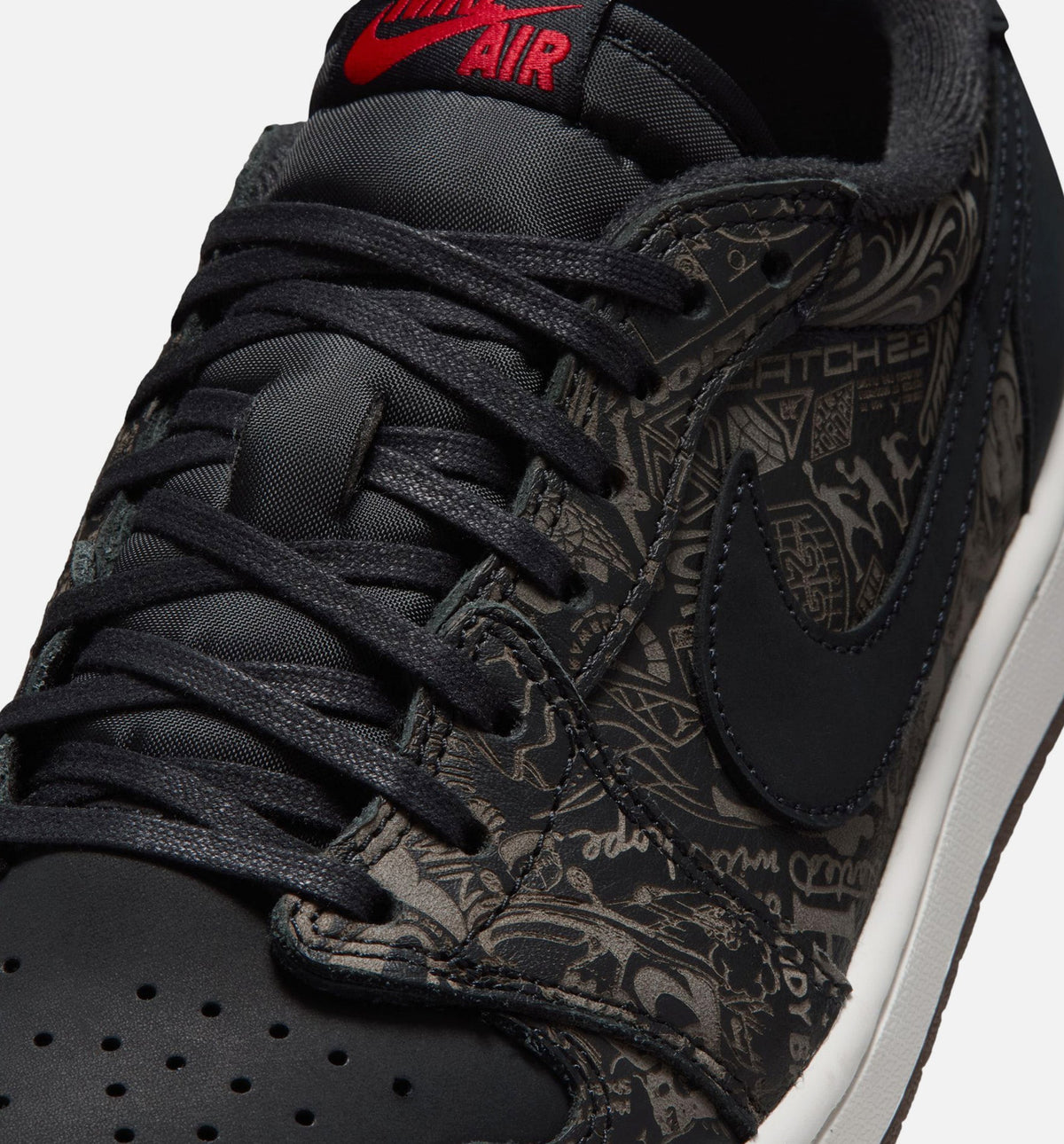 Air Jordan 1 Retro Low OG Laser Men's Sneakers - Black / Varsity Red / Summit White