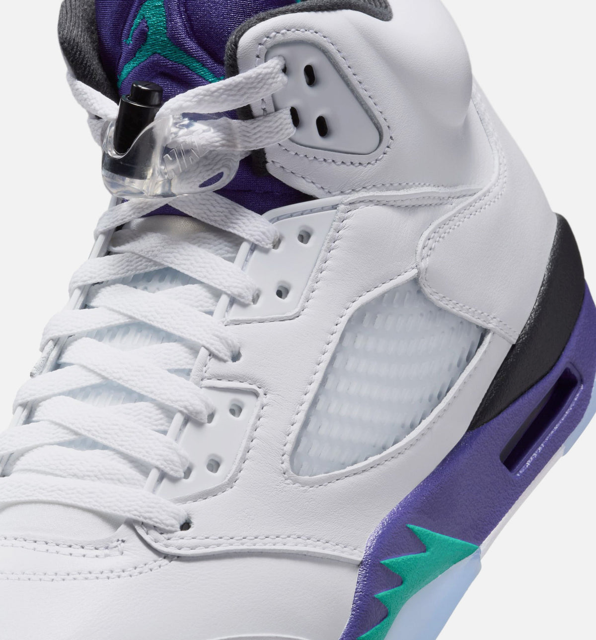 Air Jordan 5 Retro Grape Men's Sneakers - White / New Emerald / Grape Ice / Black
