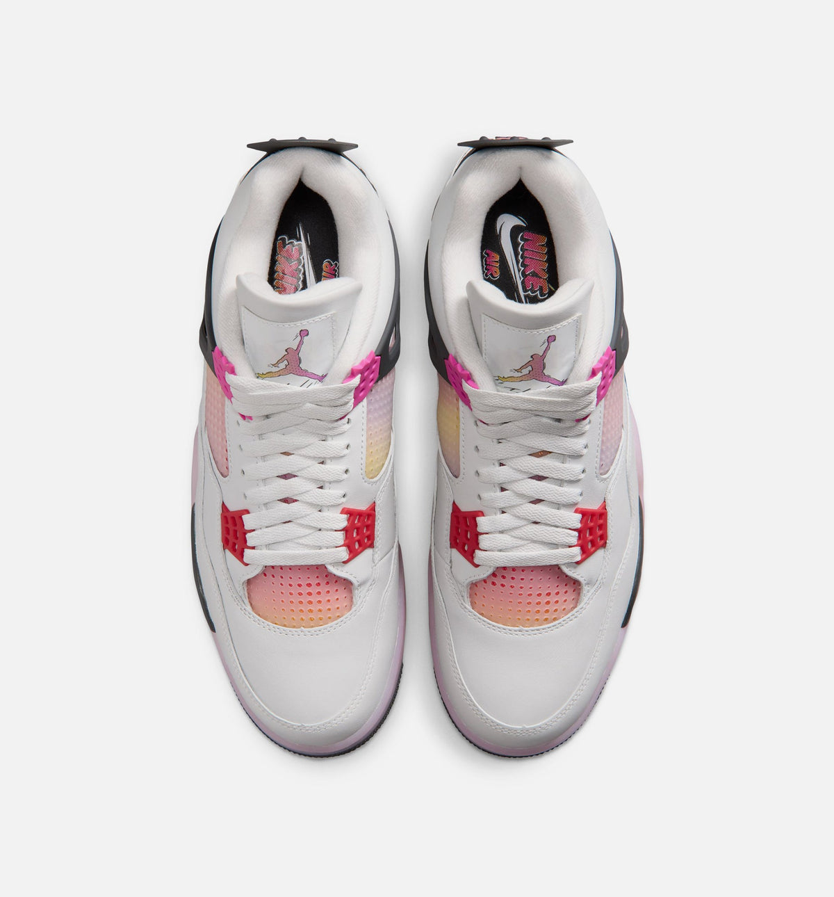 Air Jordan 4 Retro Comic Men's Sneakers - Off White / Fire Pink / Anthracite