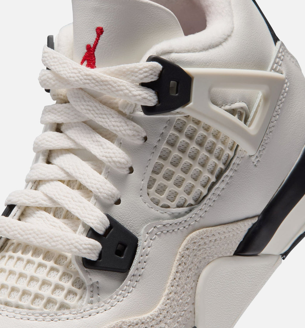 Air Jordan 4 Retro Flight Club Preschool Sneakers - Sail / Black / University Red
