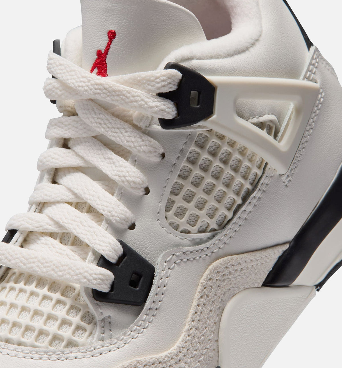 Air Jordan 4 Retro Flight Club Preschool Sneakers - Sail / Black / University Red