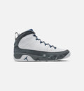 Air Jordan 9 Retro Flint Grey and French Blue Men's Sneakers - White / French Blue / Flint Grey