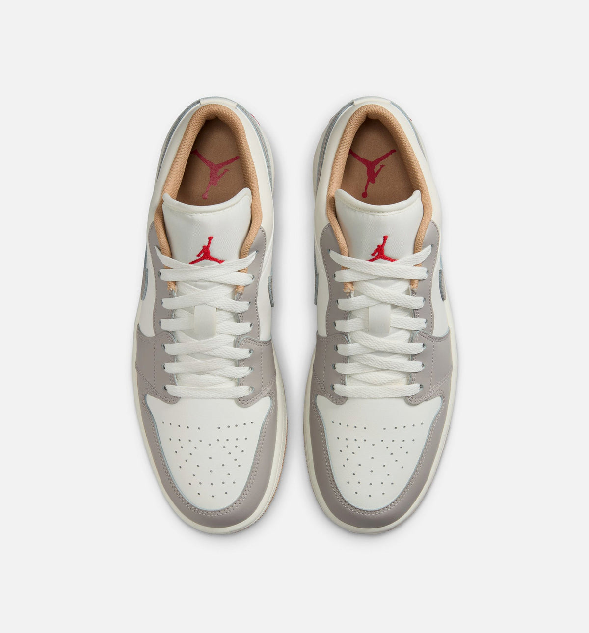 Air Jordan 1 Low Men's Sneakers - Sail / Fire Red / College Grey / Hemp