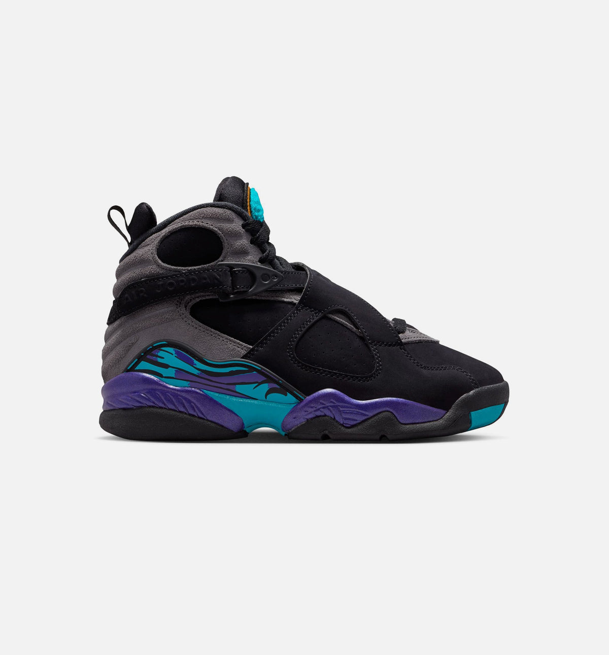 Air Jordan 8 Retro Aqua Grade School Sneakers - Black / Bright Concord / Multi-Color