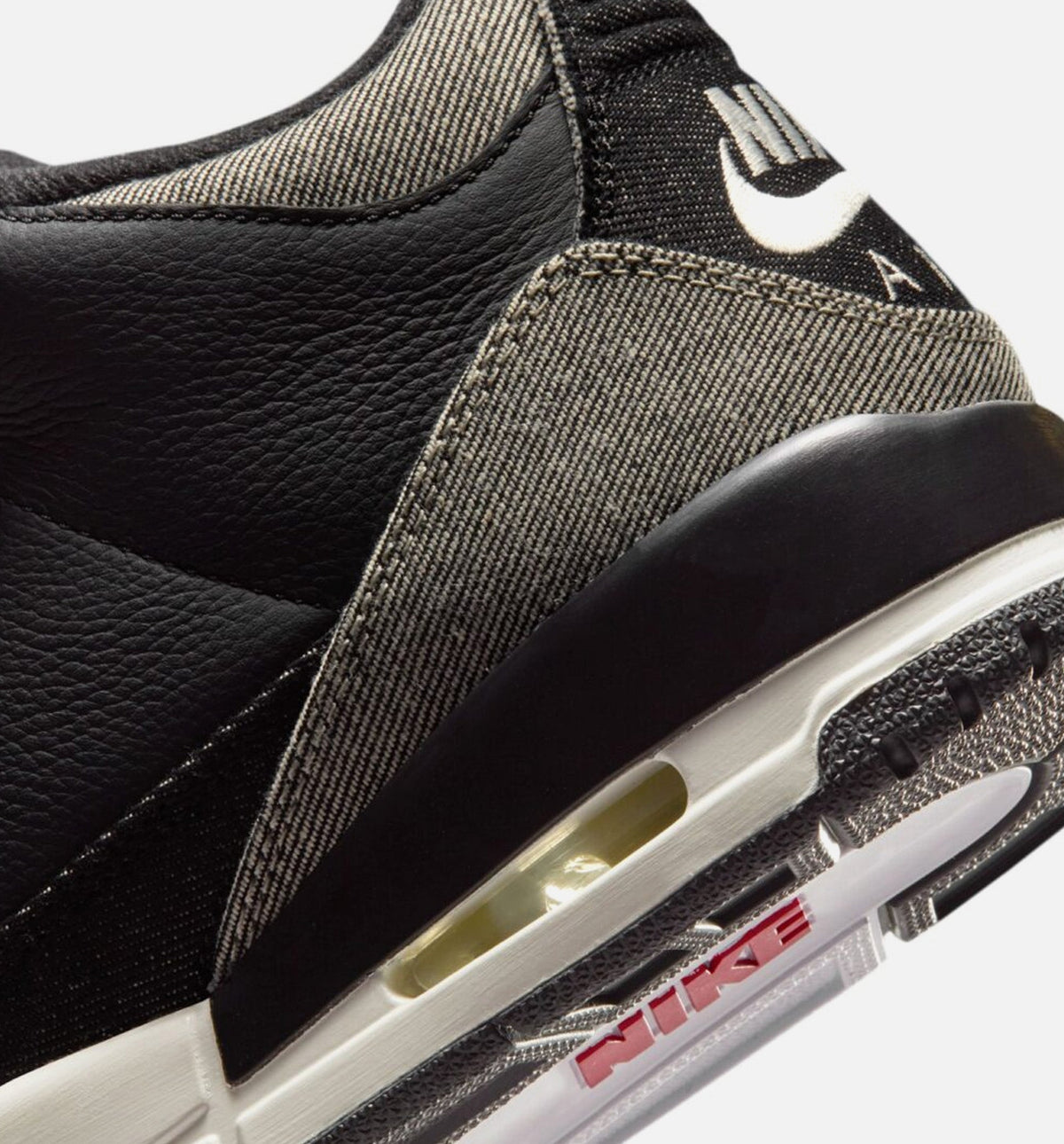 Air Jordan 3 x Levi's Denim Black Gym Red Men's Sneakers - Denim / Black / Gym Red
