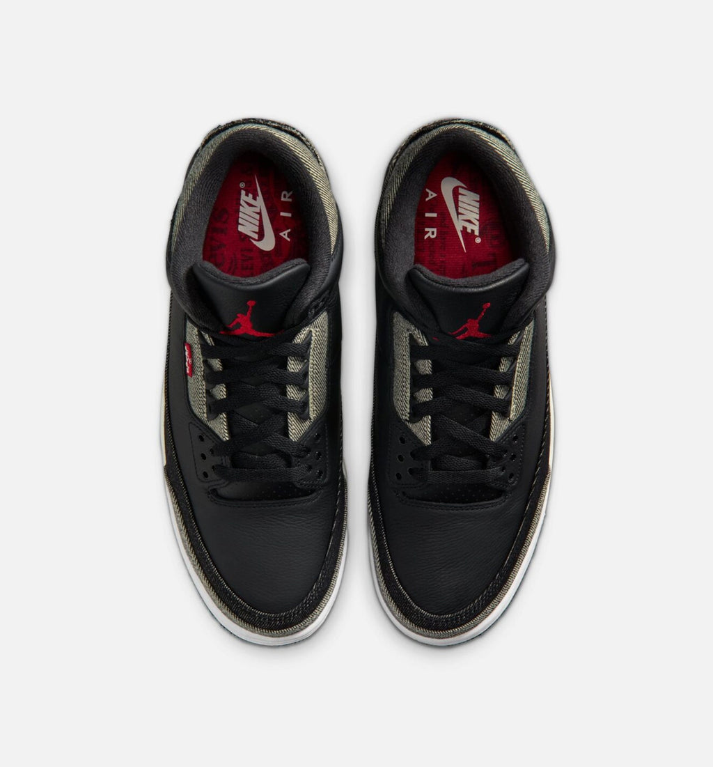 Air Jordan 3 x Levi's Denim Black Gym Red Men's Sneakers - Denim / Black / Gym Red