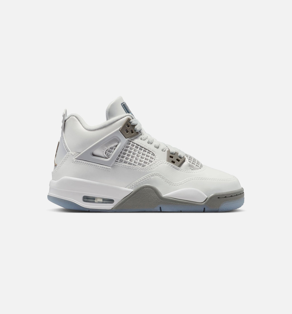 Air Jordan 4 Retro Blue Chill Grade School Sneakers - Photon Dust / Blue Chill / Flat Pewter / White / Blue Tint