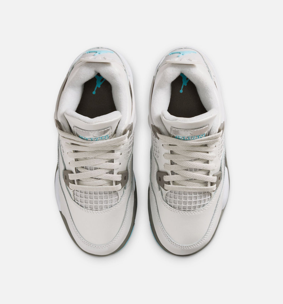 Air Jordan 4 Retro Blue Chill Preschool Sneakers - Photon Dust / Blue Chill / Flat Pewter / White / Blue Tint