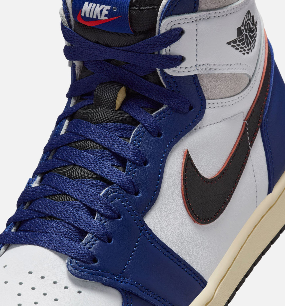 Air Jordan 1 Retro High OG Rare Air Men's Sneakers - White / Black / Neutral Grey / Deep Royal Blue