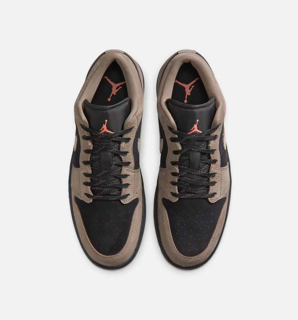 Air Jordan 1 Low SE Men's Sneakers - Black / Olive Grey / Light Wild Mango