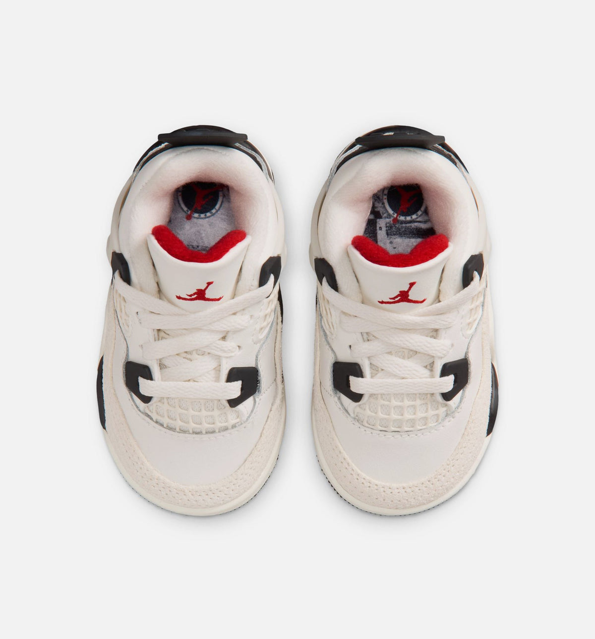 Air Jordan 4 Retro Flight Club Infant & Toddler Sneakers - Sail / Black / University Red
