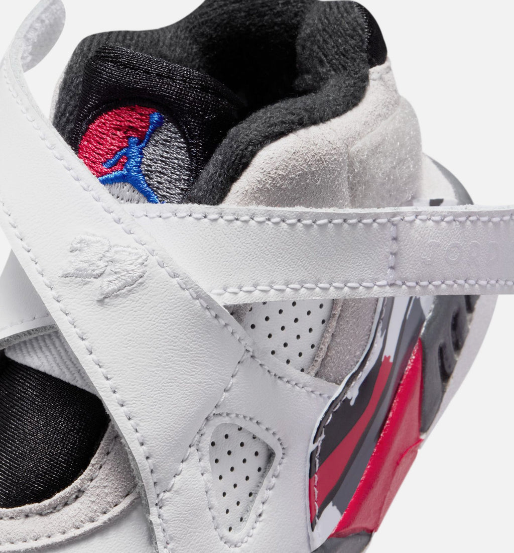 Air Jordan 8 Retro White and True Red Infant & Toddler Sneakers - White / Black / True Red