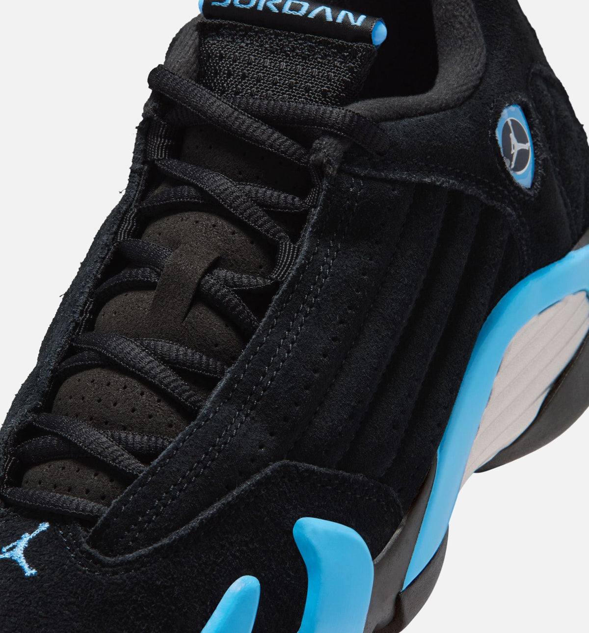 Air Jordan 14 Retro Black University Blue Grade School Sneakers - Black / White / University Blue