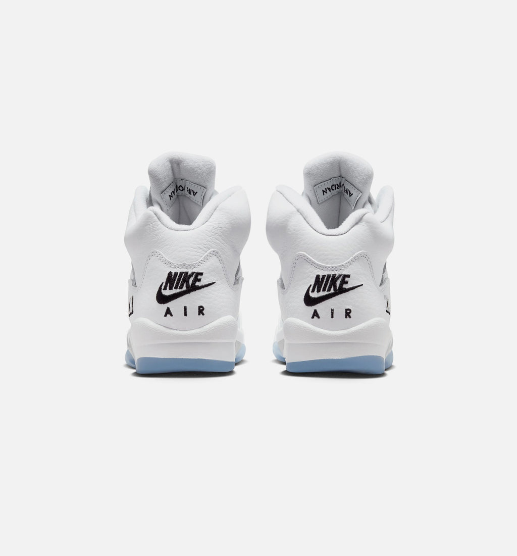 Air Jordan 5 Retro OG White Metallic Grade School Sneakers - White / Black / Metallic Silver