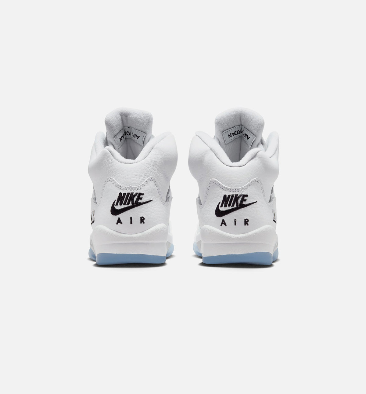 Air Jordan 5 Retro OG White Metallic Grade School Sneakers - White / Black / Metallic Silver