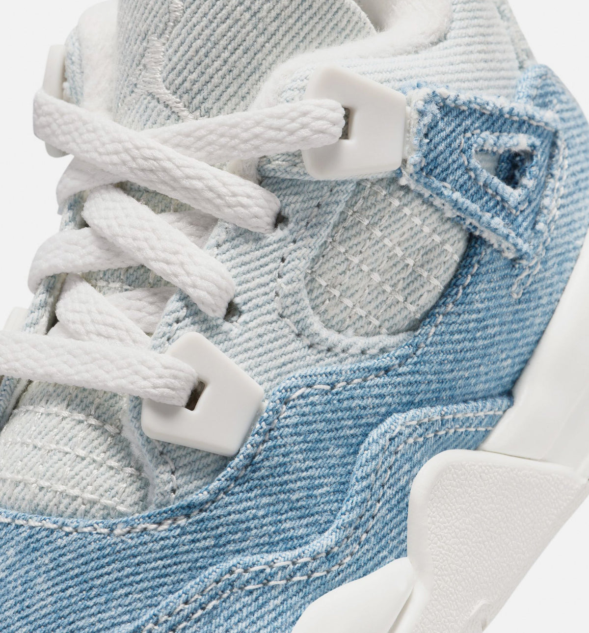 Air Jordan 4 Retro Worn Blue Infant & Toddler Sneakers - Sail / Worn Blue / Metallic Gold