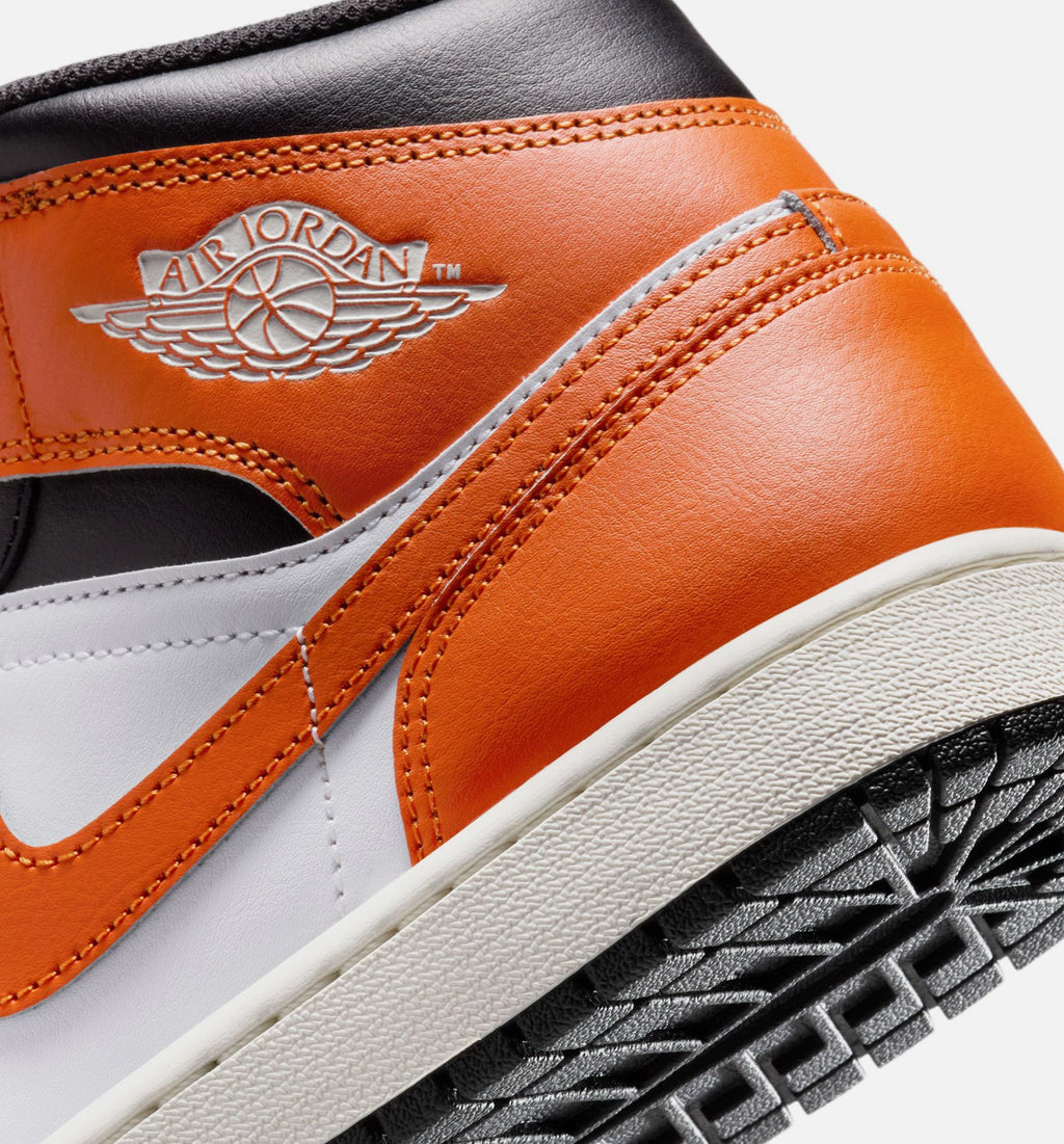 Air Jordan 1 Mid Men's Sneakers - Starfish / White / Sail / Black