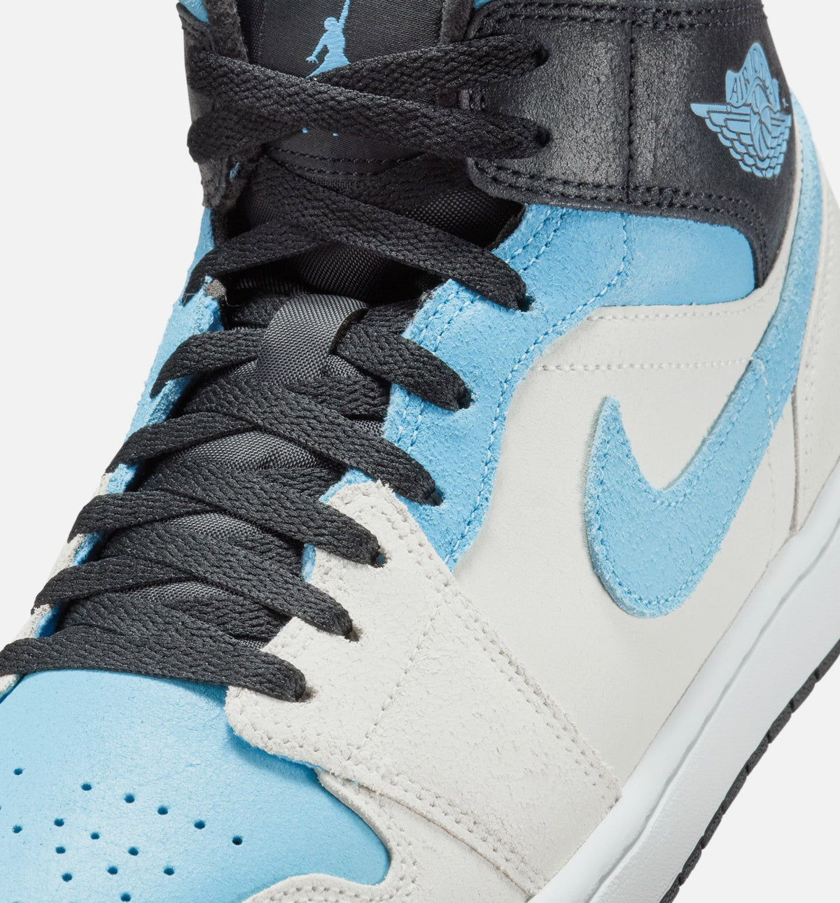 Air Jordan 1 Mid SE Men's Sneakers - Summit White / Blue Chill / Black