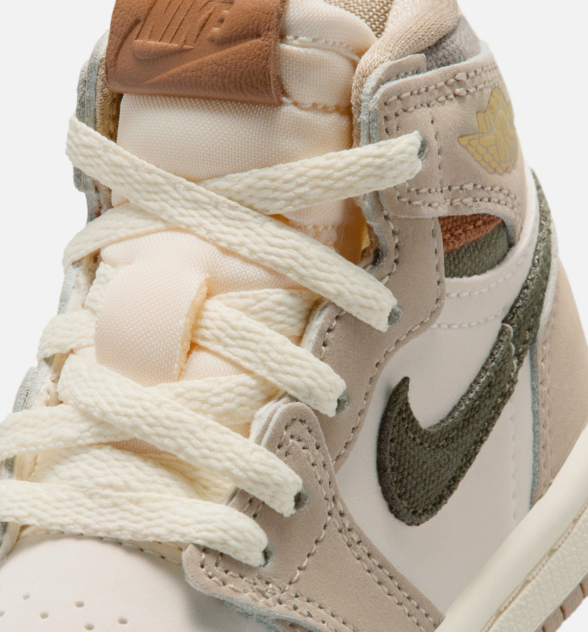 Air Jordan 1 Retro High OG Infant & Toddler Sneakers - Khaki / Sail / Coconut Milk / Cargo Khaki