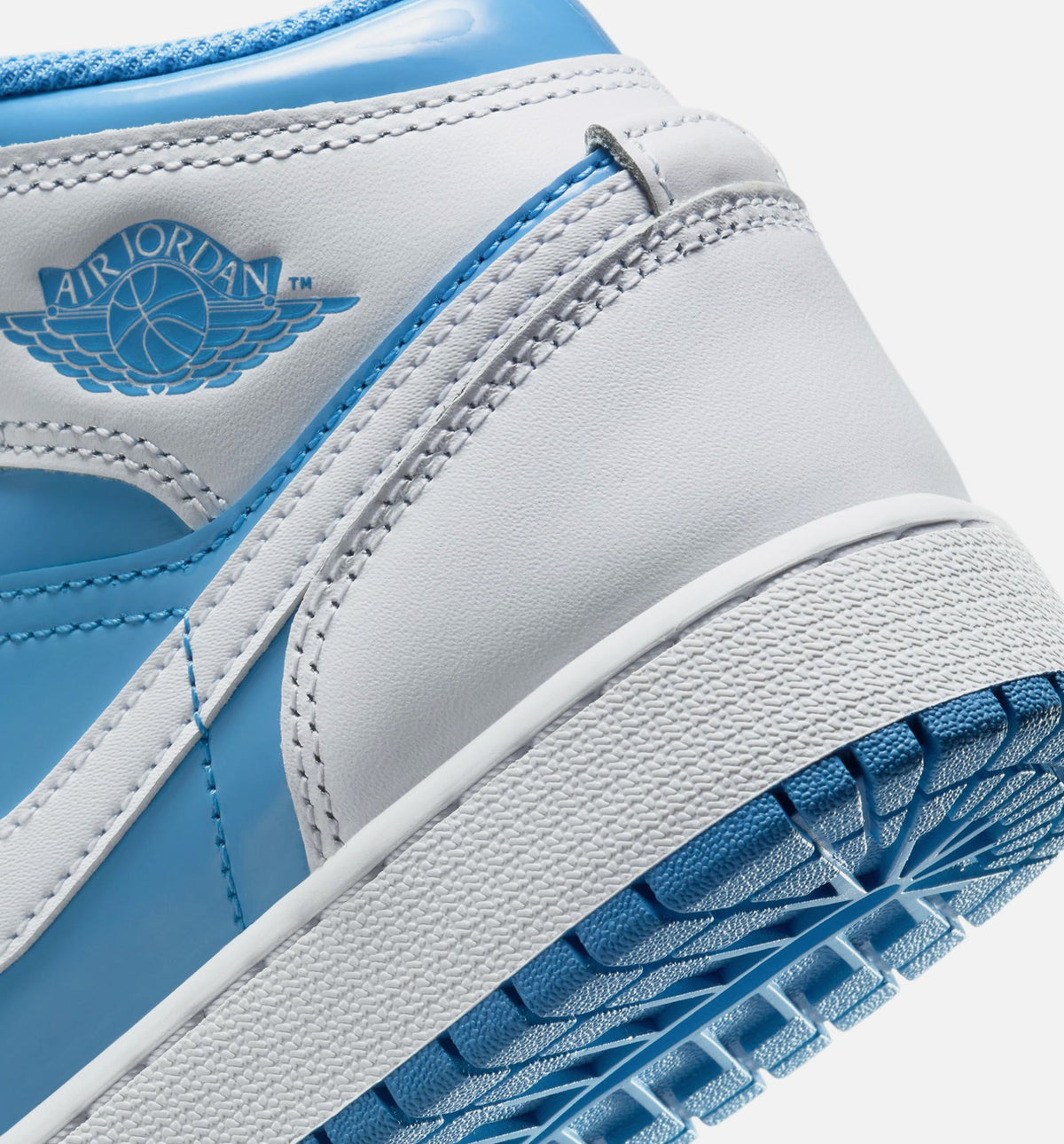 Air Jordan 1 Mid Grade School Sneakers - White / Legend Blue