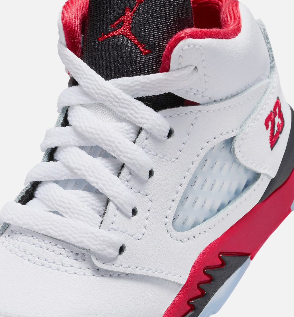 Air Jordan 5 Retro Fire Red Infant & Toddler Sneakers - Fire Red / White