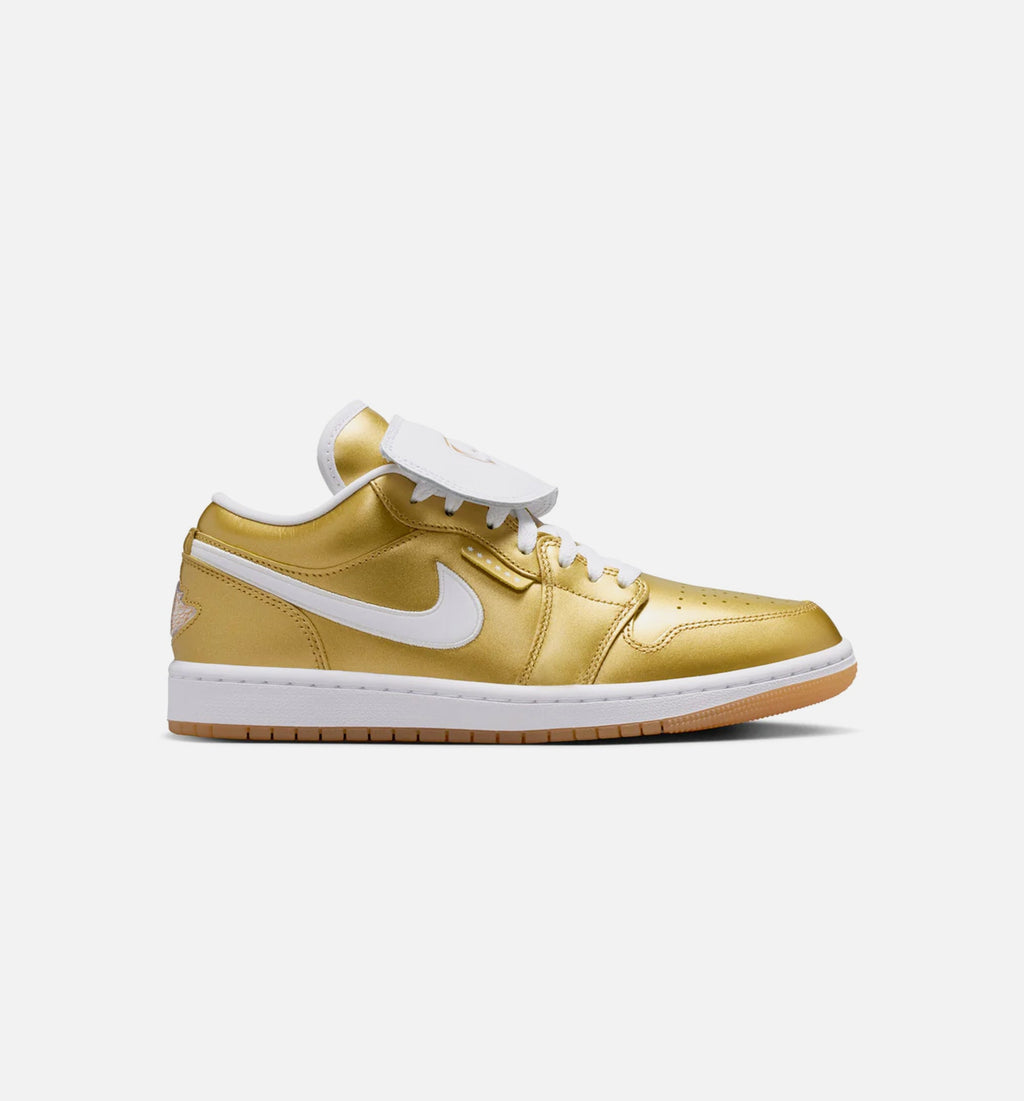 Air Jordan 1 Low Women's Sneakers - Gold / White / Gum Yellow