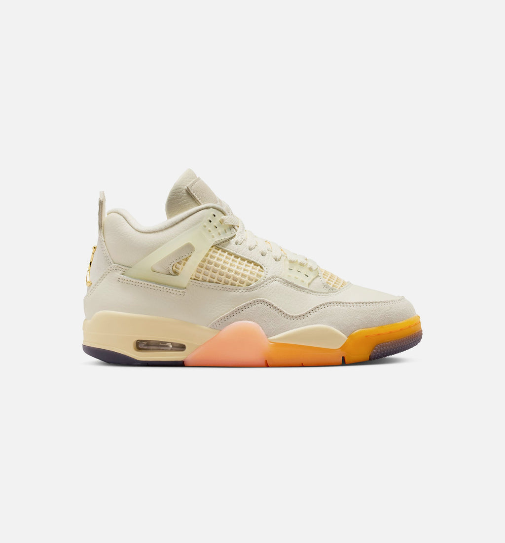 Air Jordan 4 Retro Birds of Paradise Women's Sneakers - Coconut Milk / Metallic Gold / Muslin / Bright Mango / Sundial / Black