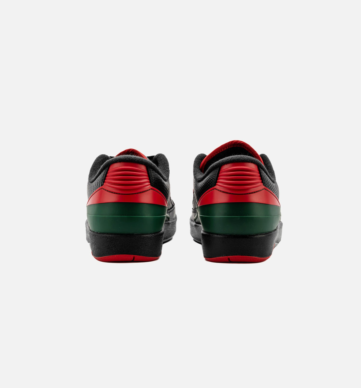 Air Jordan 2 Retro Low Christmas Grade School Sneakers - Black / Fire Red / Cement Grey