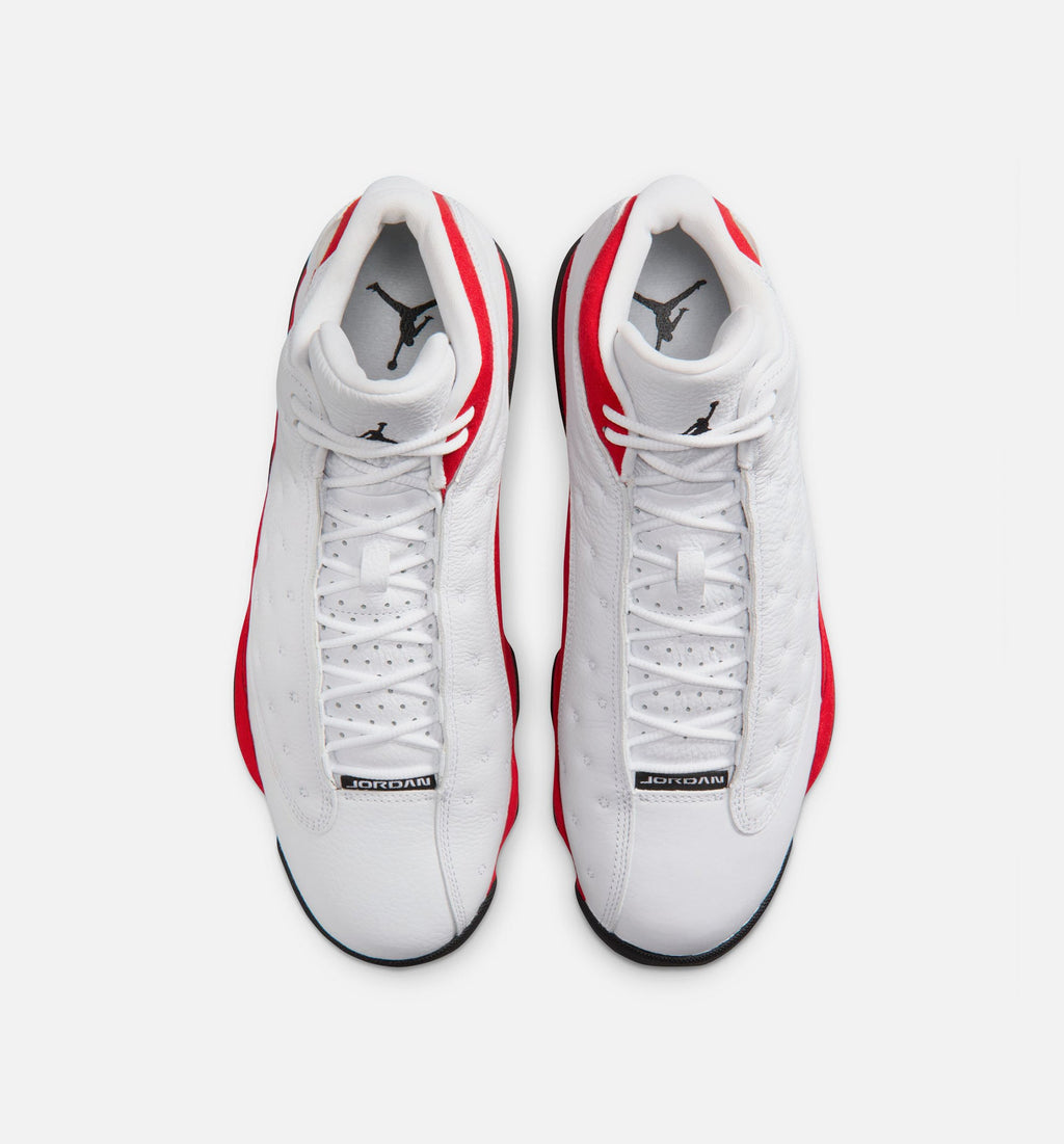 Air Jordan 13 Retro White and University Red Men's Sneakers - White / Black / True Red