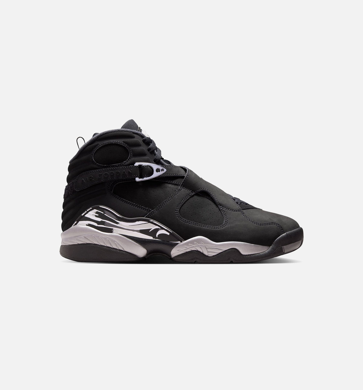 Air Jordan 8 Retro Chrome Men's Sneakers - Black / White / Light Graphite