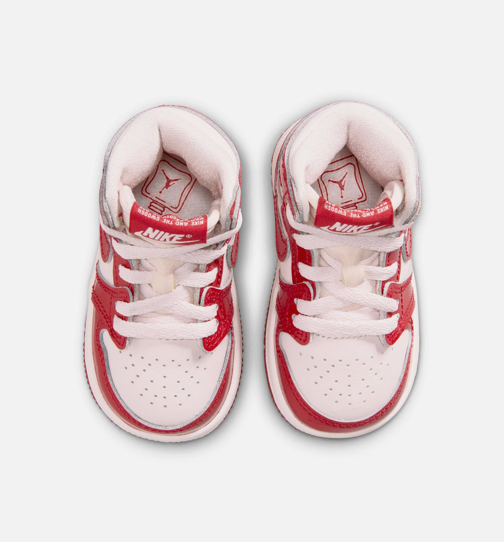 Air Jordan 1 Retro High OG Nails and Grails Infant & Toddler Sneakers - University Red / Metallic Silver