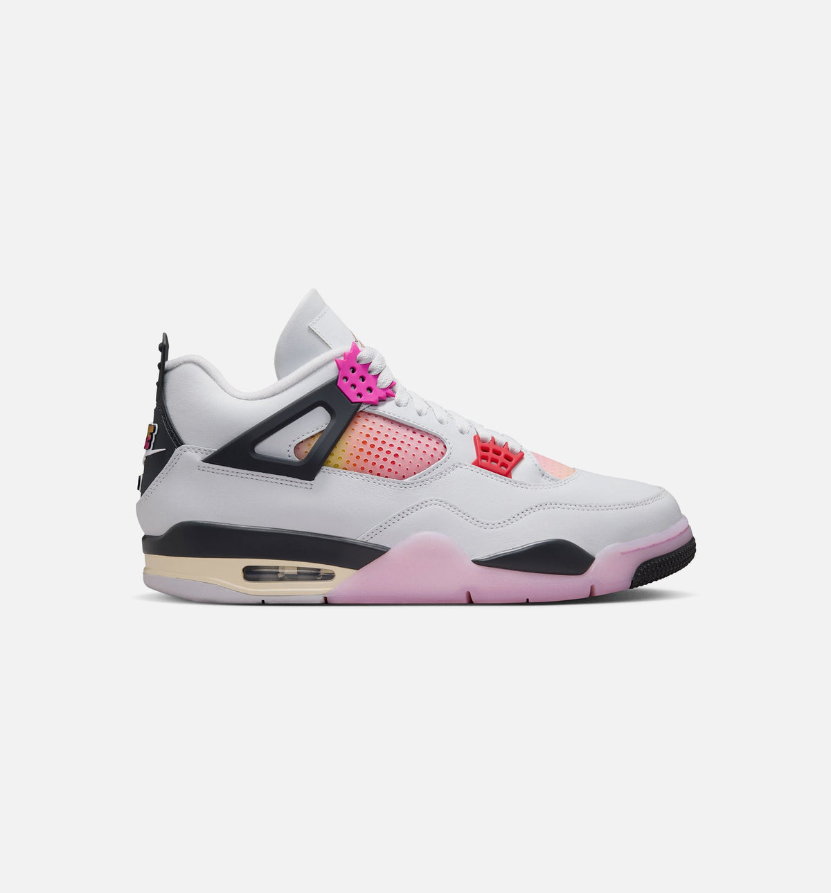 Air Jordan 4 Retro Comic Men's Sneakers - Off White / Fire Pink / Anthracite