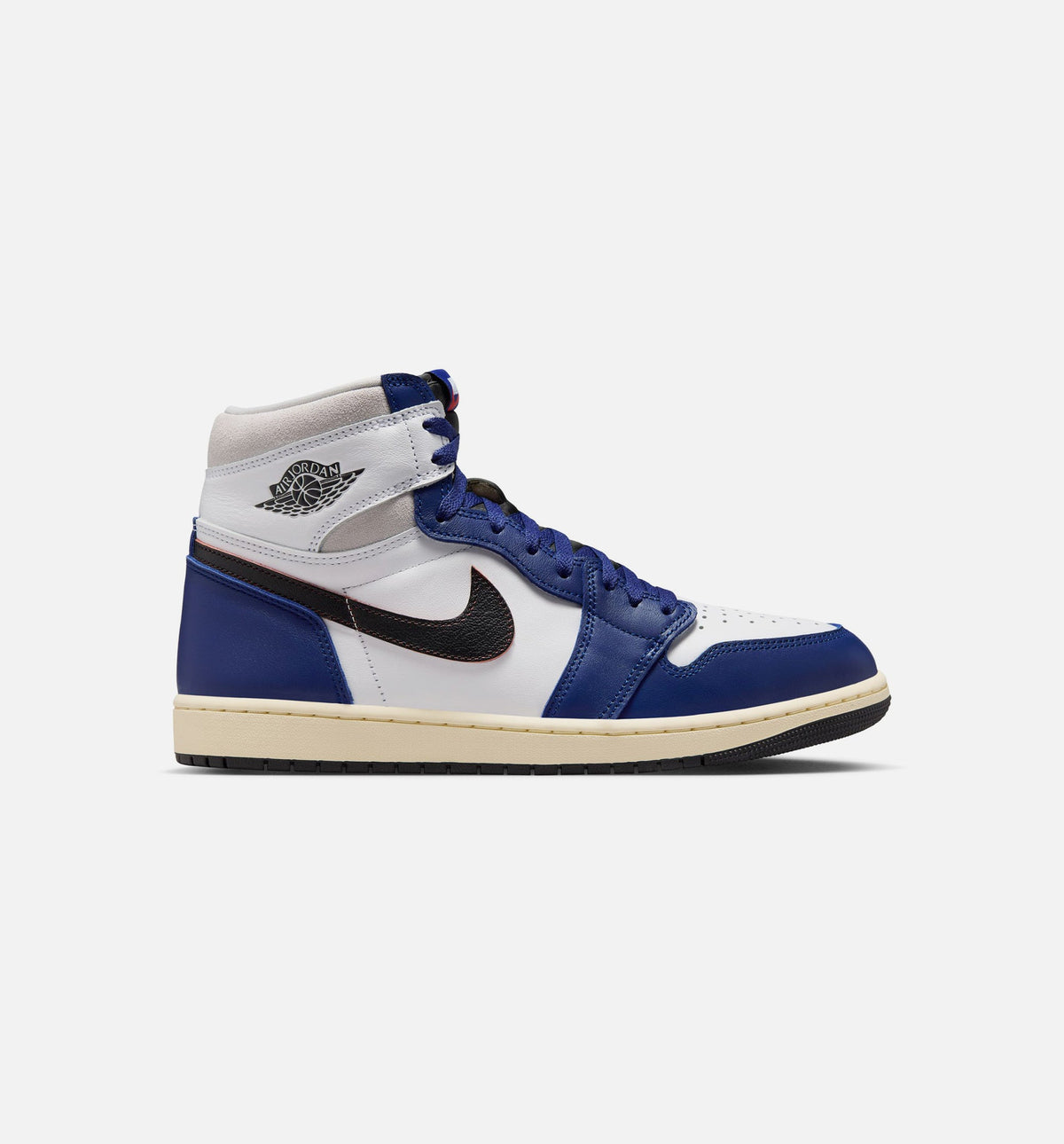 Air Jordan 1 Retro High OG Rare Air Men's Sneakers - White / Black / Neutral Grey / Deep Royal Blue