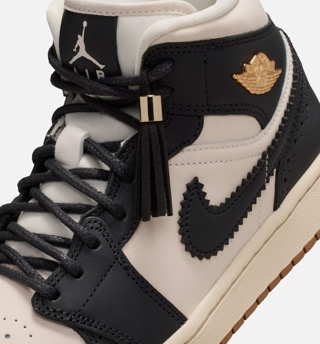 Air Jordan 1 Mid SE Women's Sneakers - Off-Noir / Chalk / Pearl White